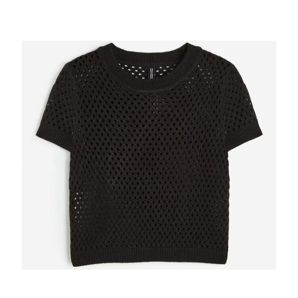 Size-M, H&M oversized pointelle knit half sweater - Picture 2 of 3